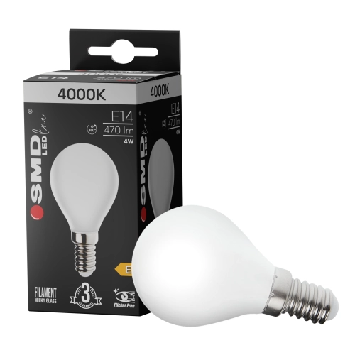 $ ŻARÓWKA E14 LED FILAME 4W NW ML G45 KULKA 4656